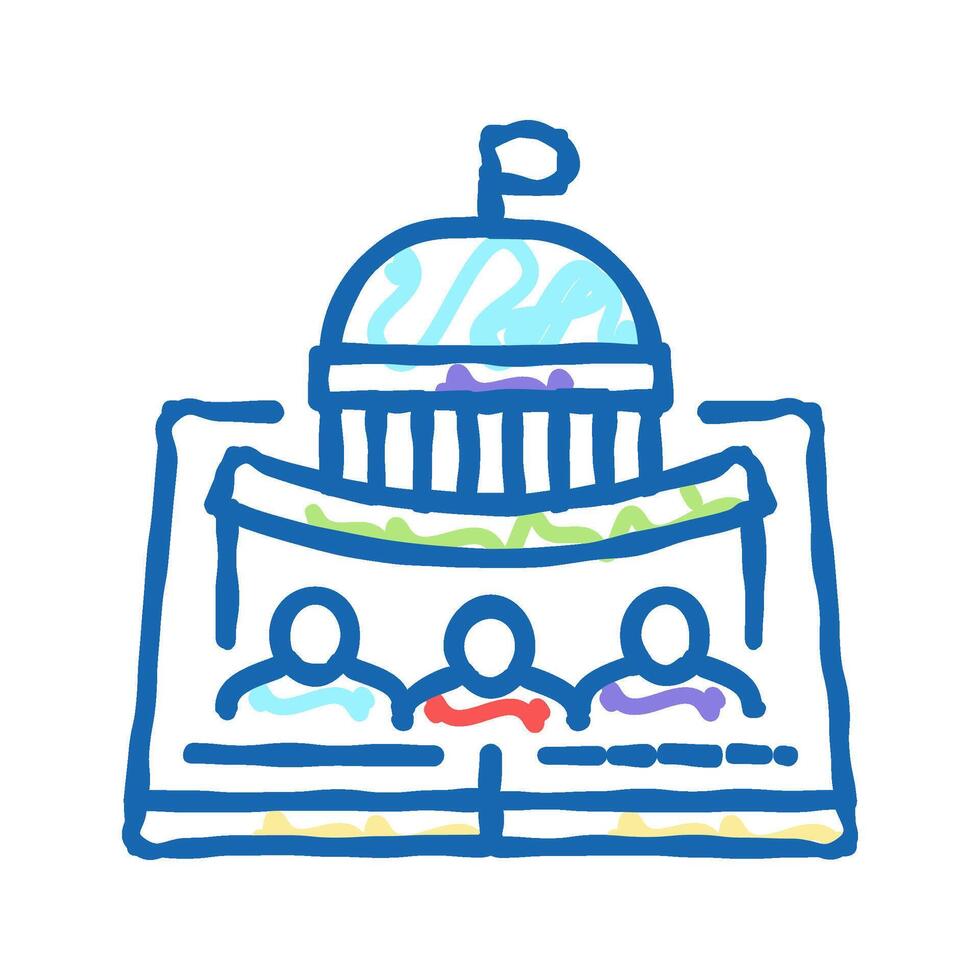 political history icon doodle illustration vector