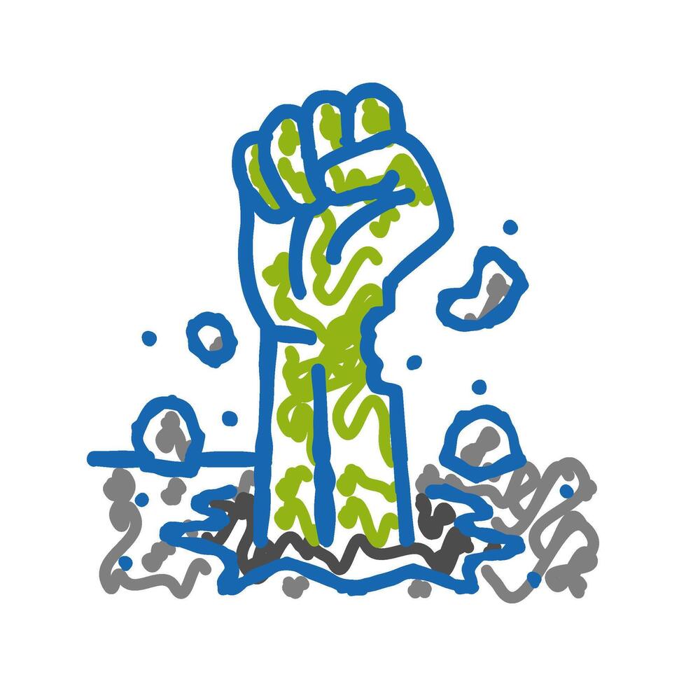 hand scary zombie icon doodle illustration vector