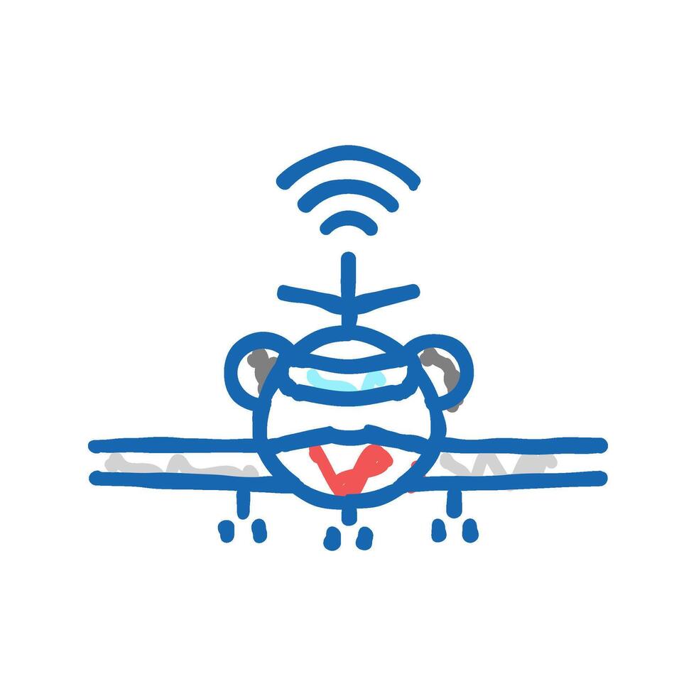 flight control system aeronautical engineer icon doodle illustration vector
