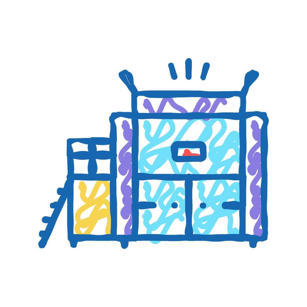waste factory machine icon doodle illustration vector