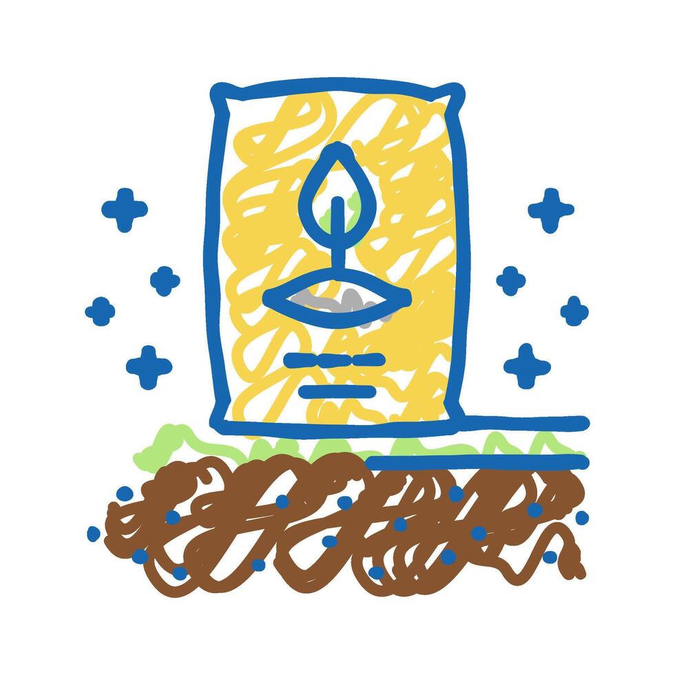 seeding organic soil icon doodle illustration vector