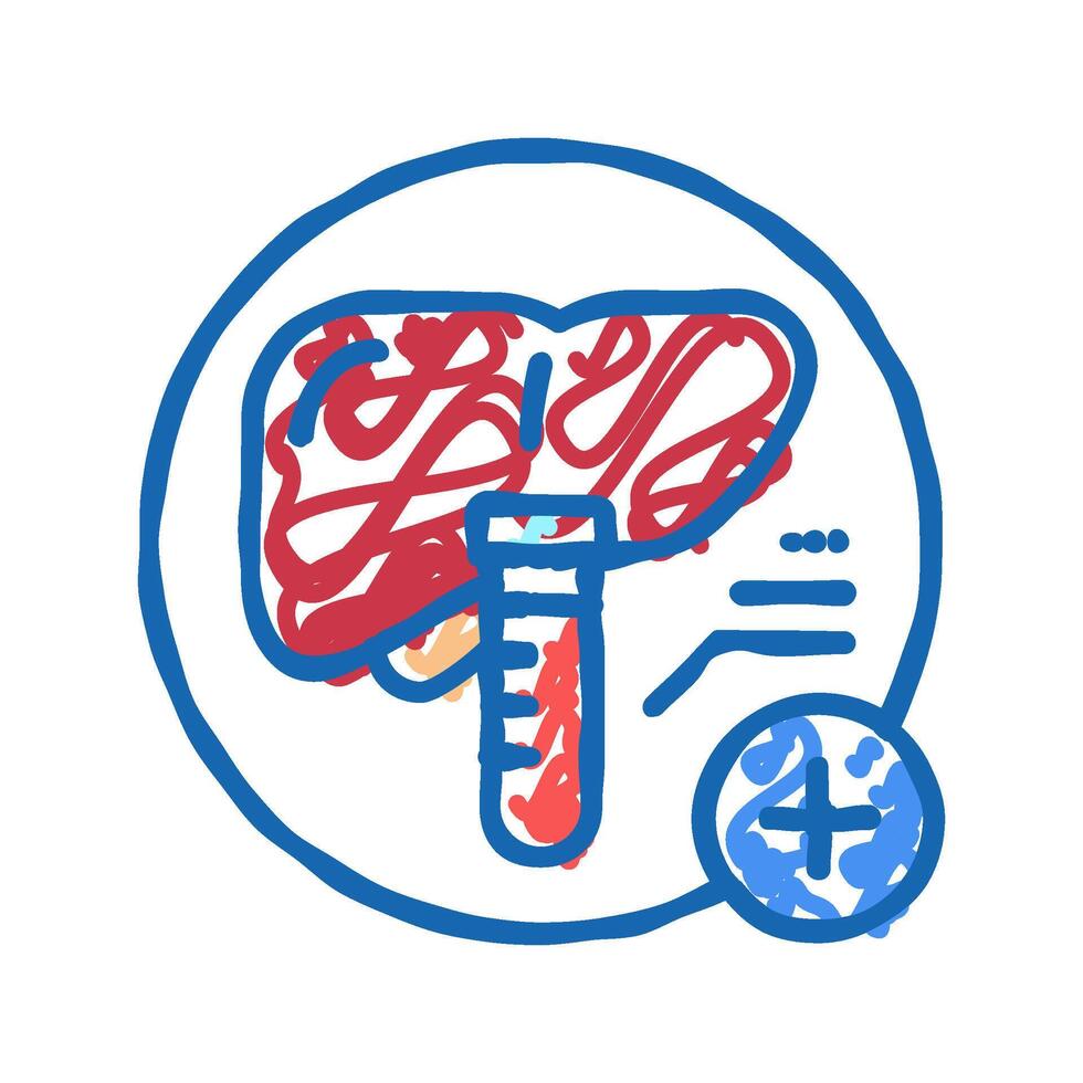 liver function tests health check icon doodle illustration vector