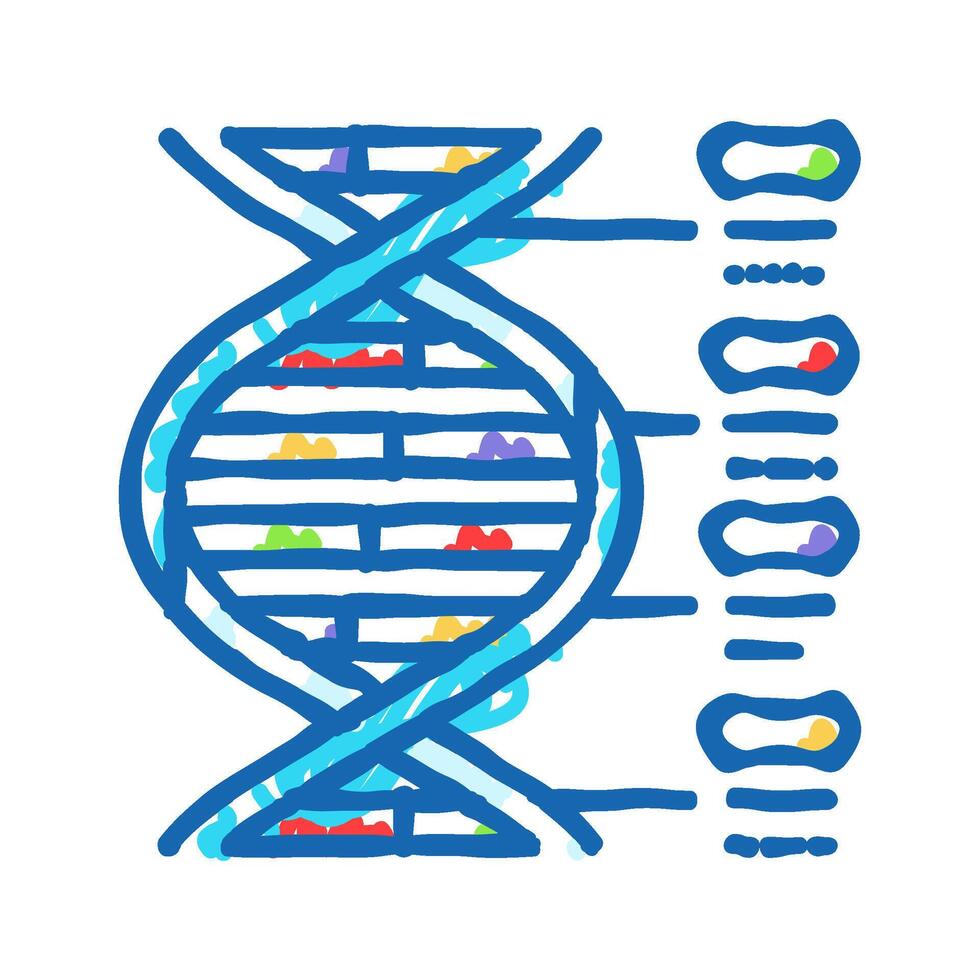 biological code cryptogenetics icon doodle illustration vector