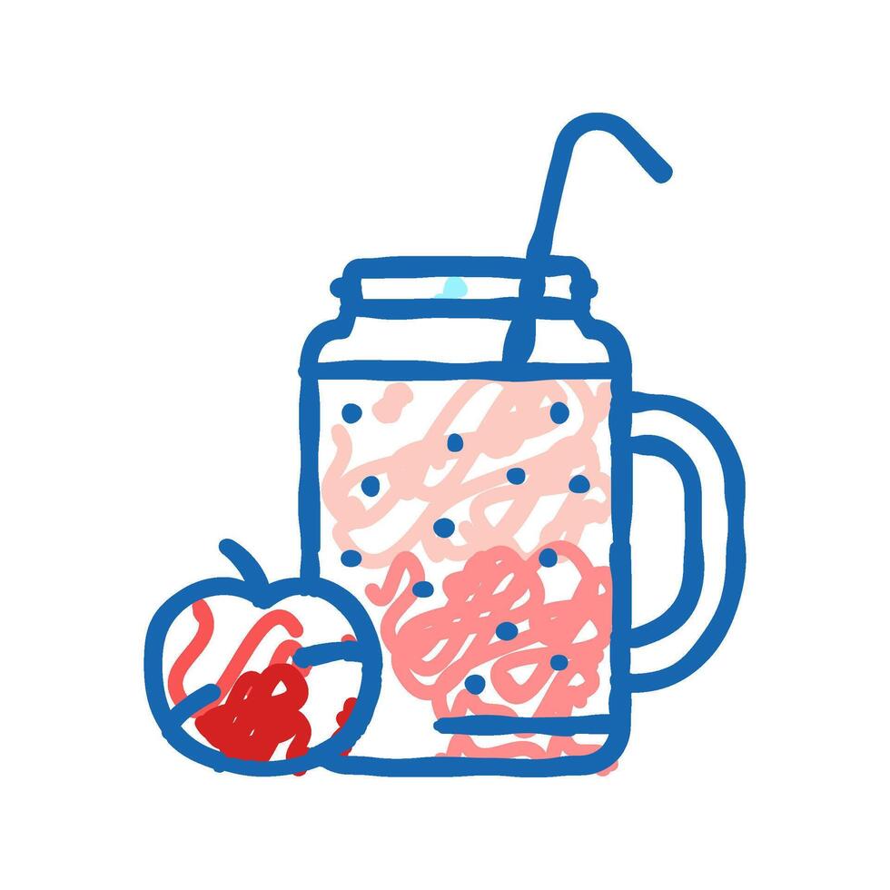 apple juice smoothie fruit juice food icon doodle illustration vector