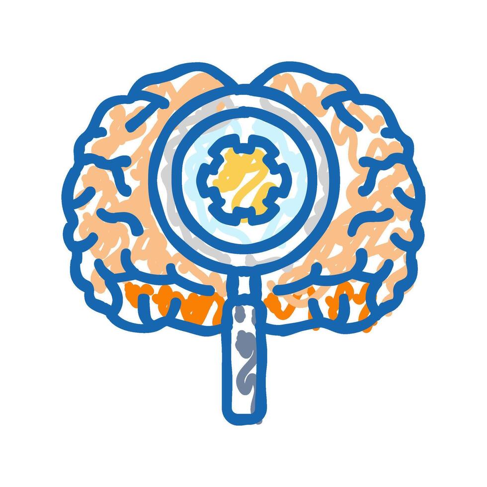 brain research neuroscience neurology icon doodle illustration vector