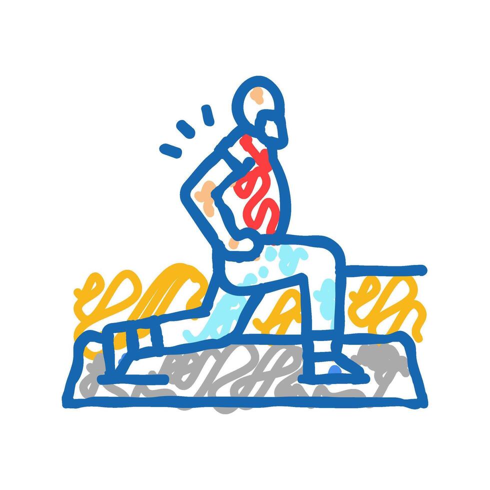 exercise elderly leisure icon doodle illustration vector