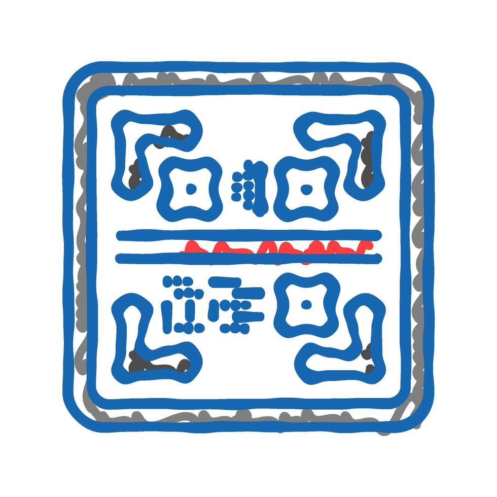 scan me product label caution icon doodle illustration vector