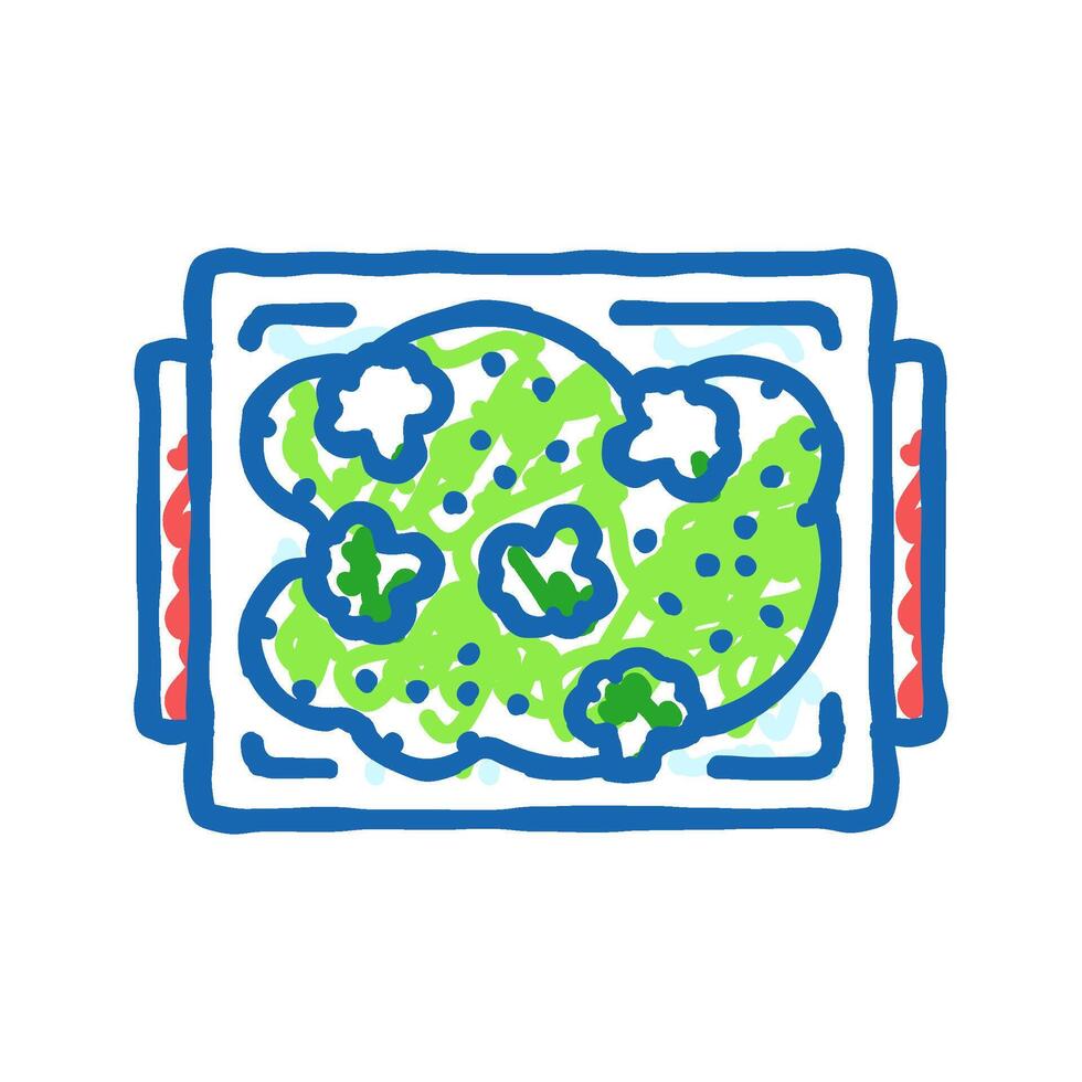 lunch box plastic meal icon doodle illustration vector