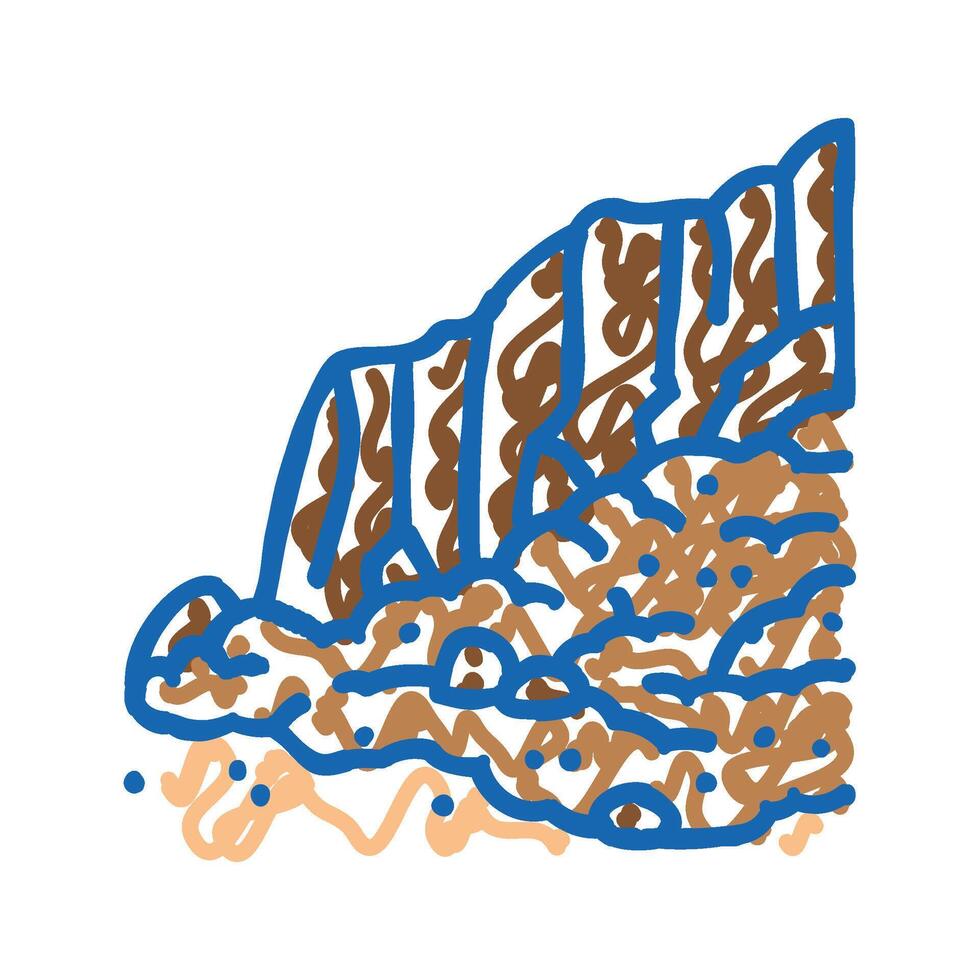 landslide weather natural phenomena icon doodle illustration vector