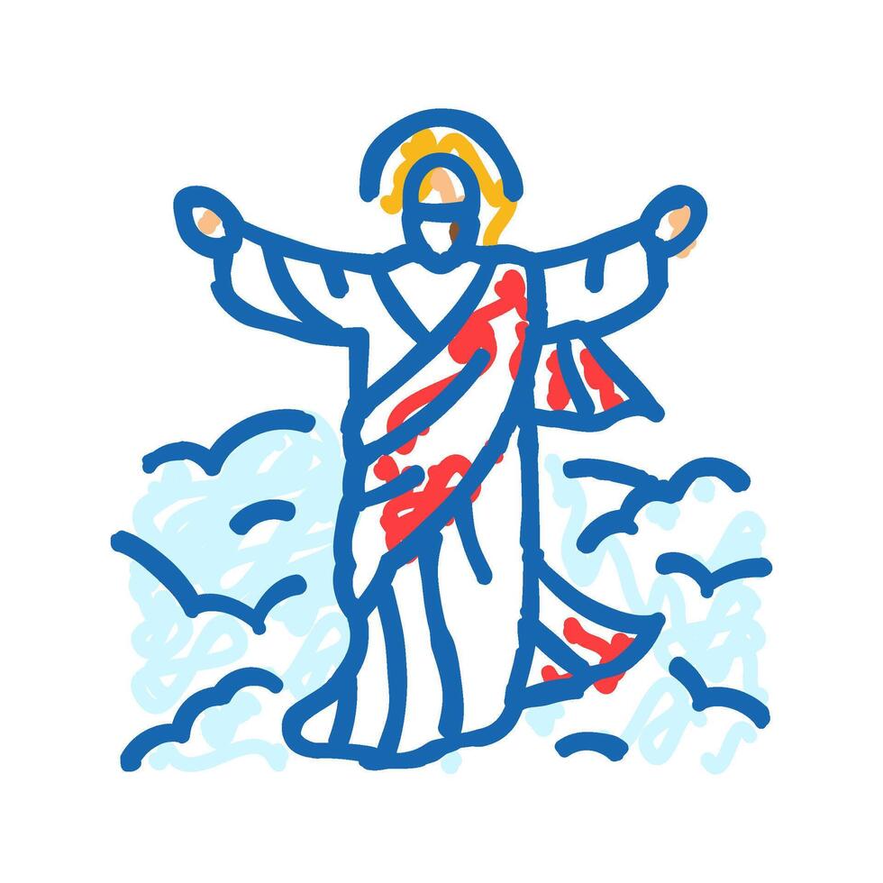 ascension of jesus feast catholic holiday icon doodle illustration vector