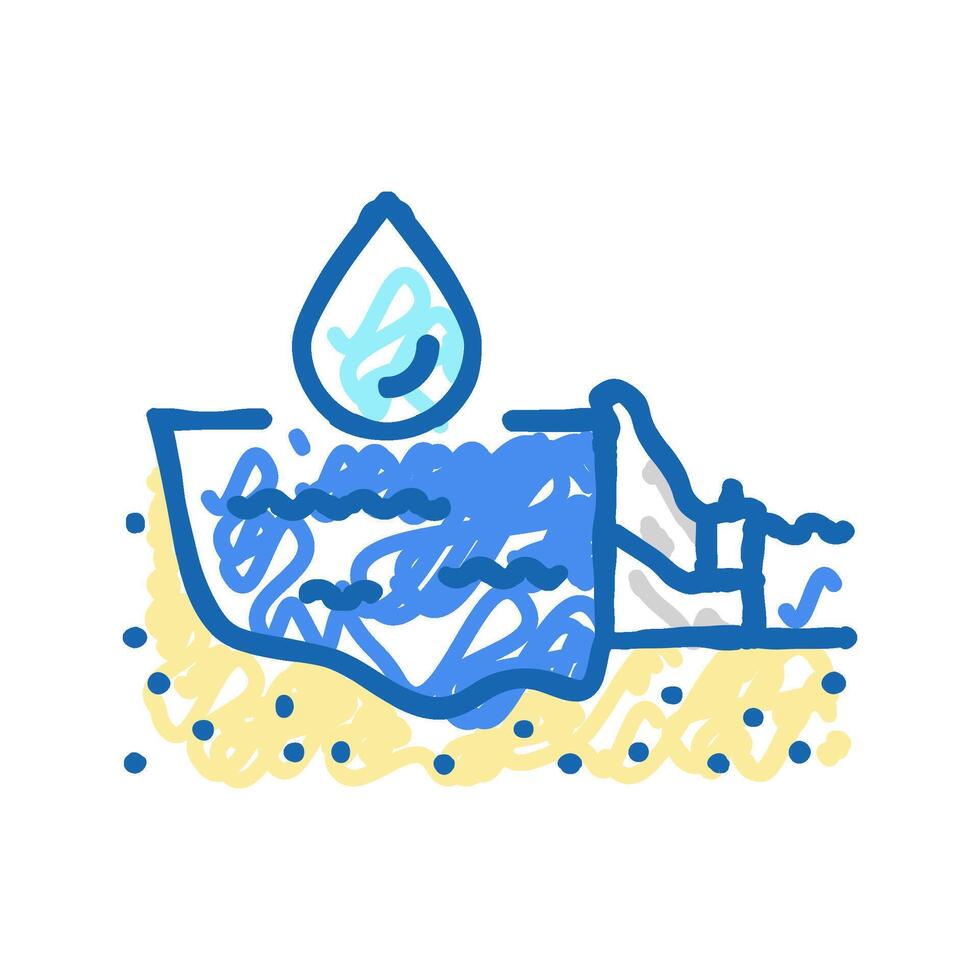 water reservoir hydroelectric power icon doodle illustration vector
