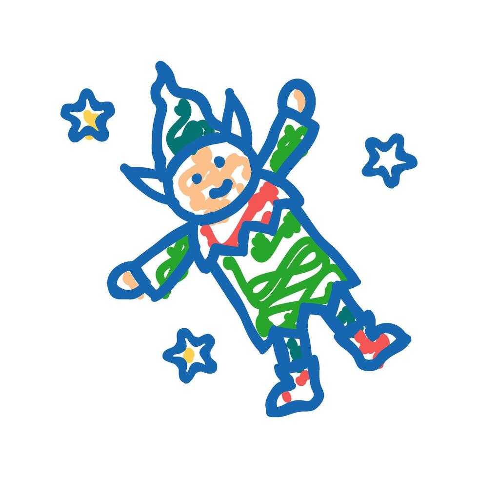 elf funny icon doodle illustration vector