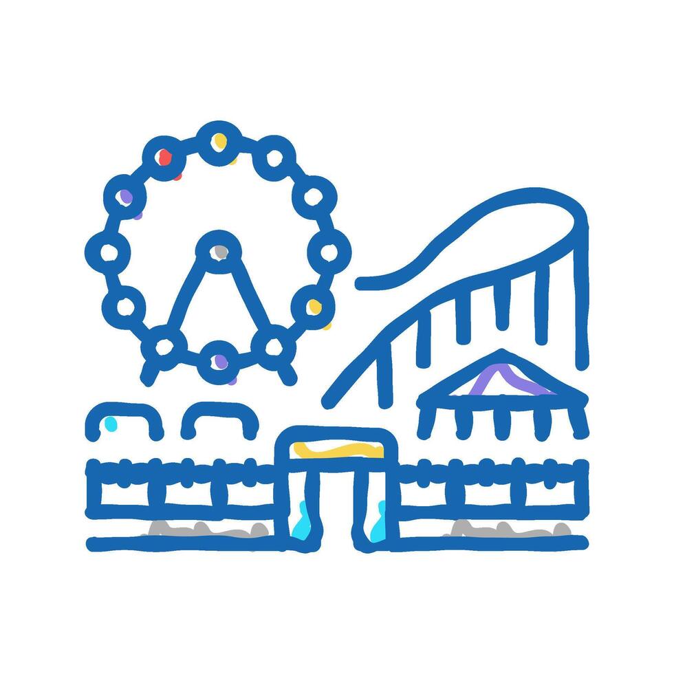 amusement park icon doodle illustration vector
