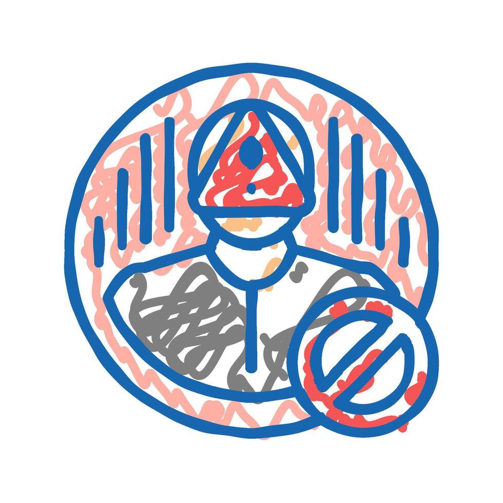 account blocked icon doodle illustration vector