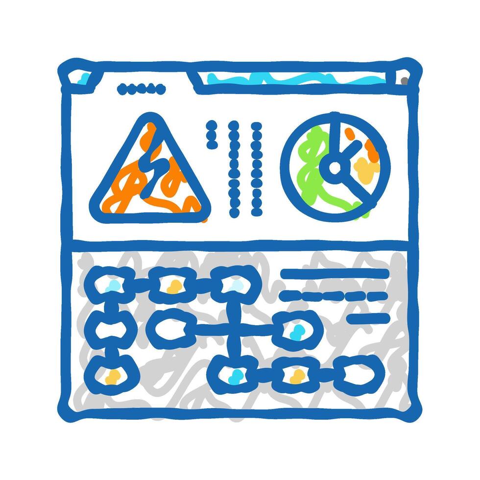 distributed generation electric grid icon doodle illustration vector