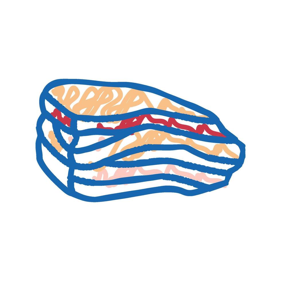 bacon beef icon doodle illustration vector