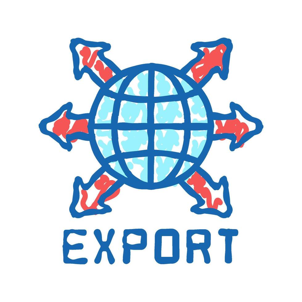 export transportation color icon flat illustration vector