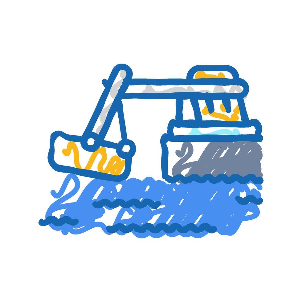 wave energy generation tidal icon doodle illustration vector