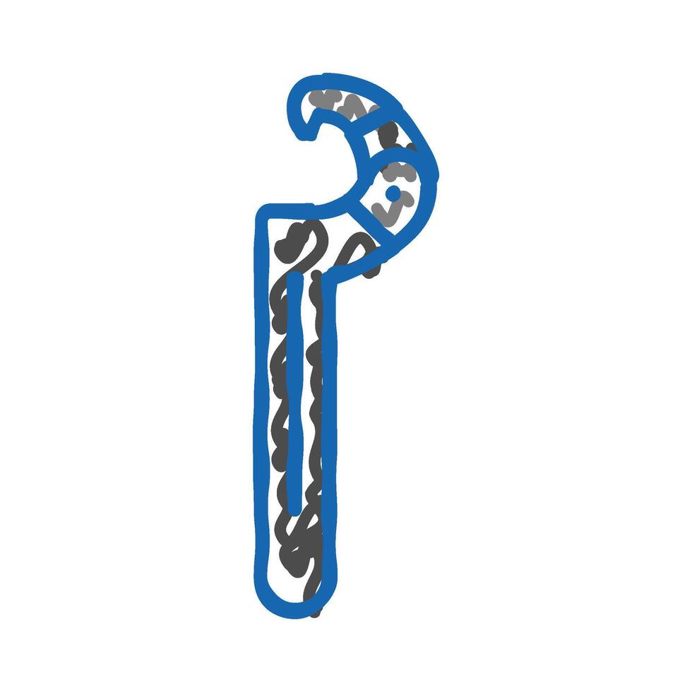 spanner wrench tool icon doodle illustration vector