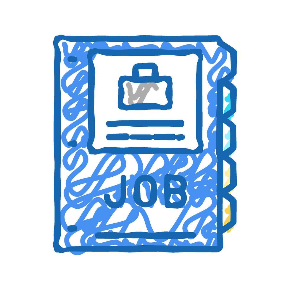 job folder icon doodle illustration vector