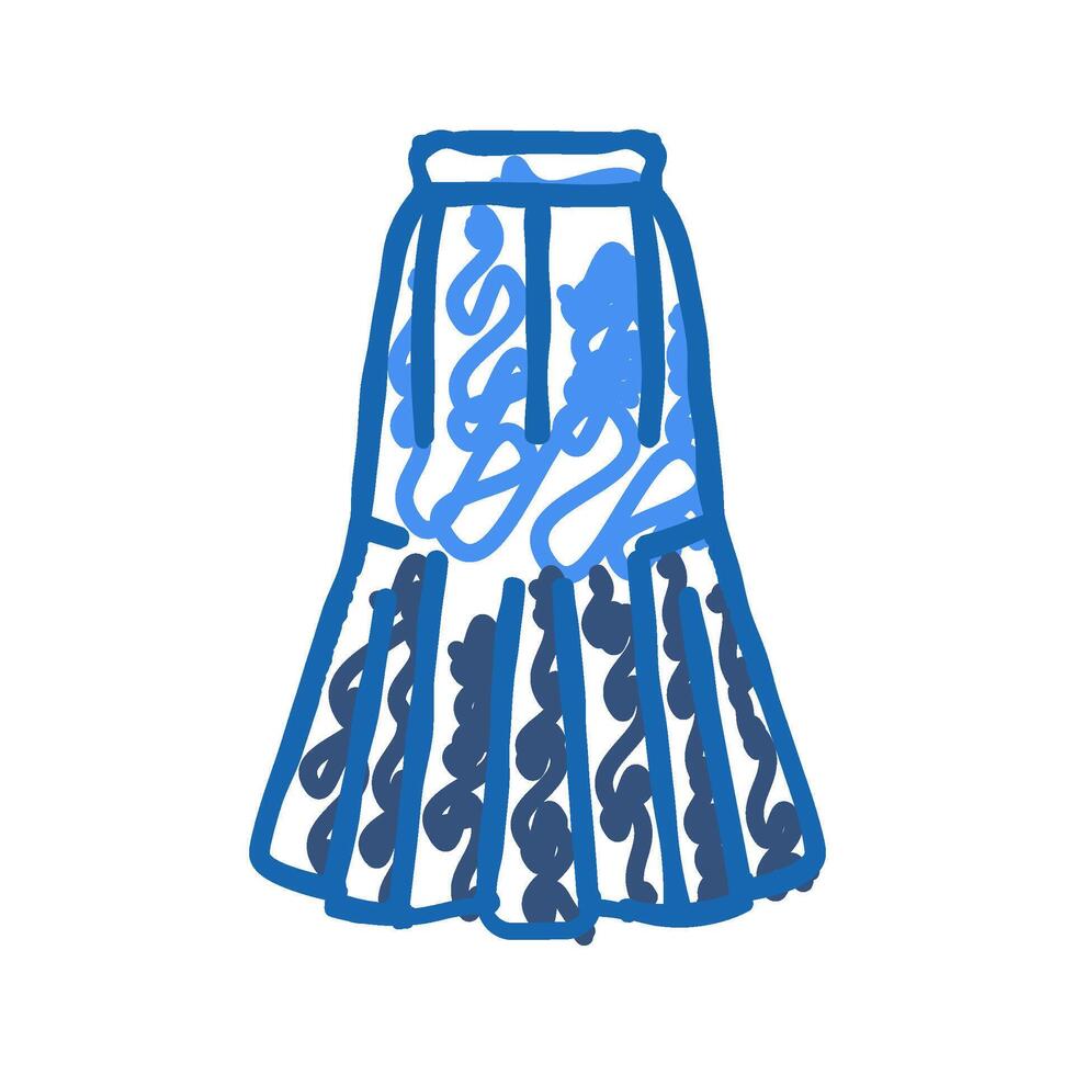 godet gored skirt icon doodle illustration vector