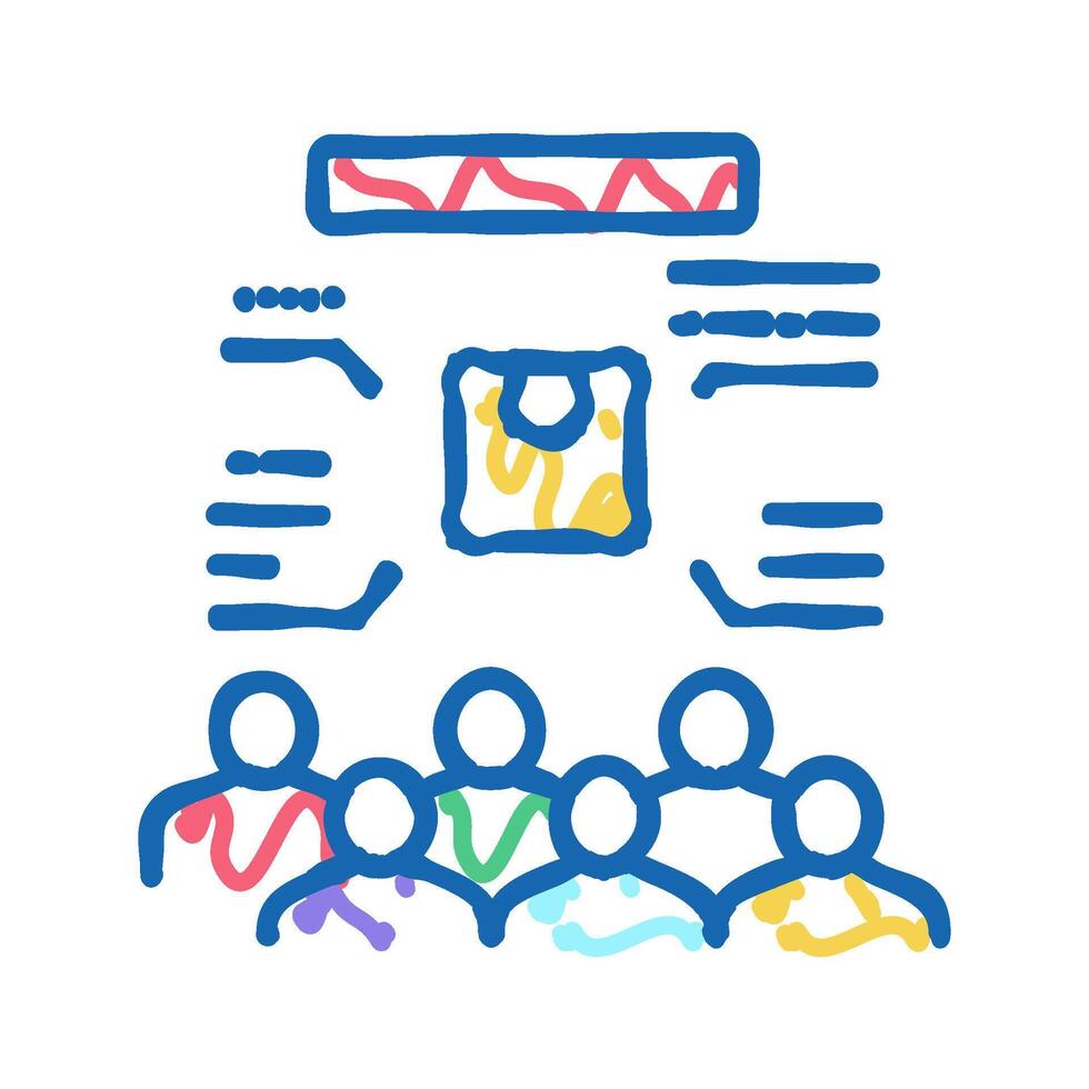 people clients reading reviews icon doodle illustration vector