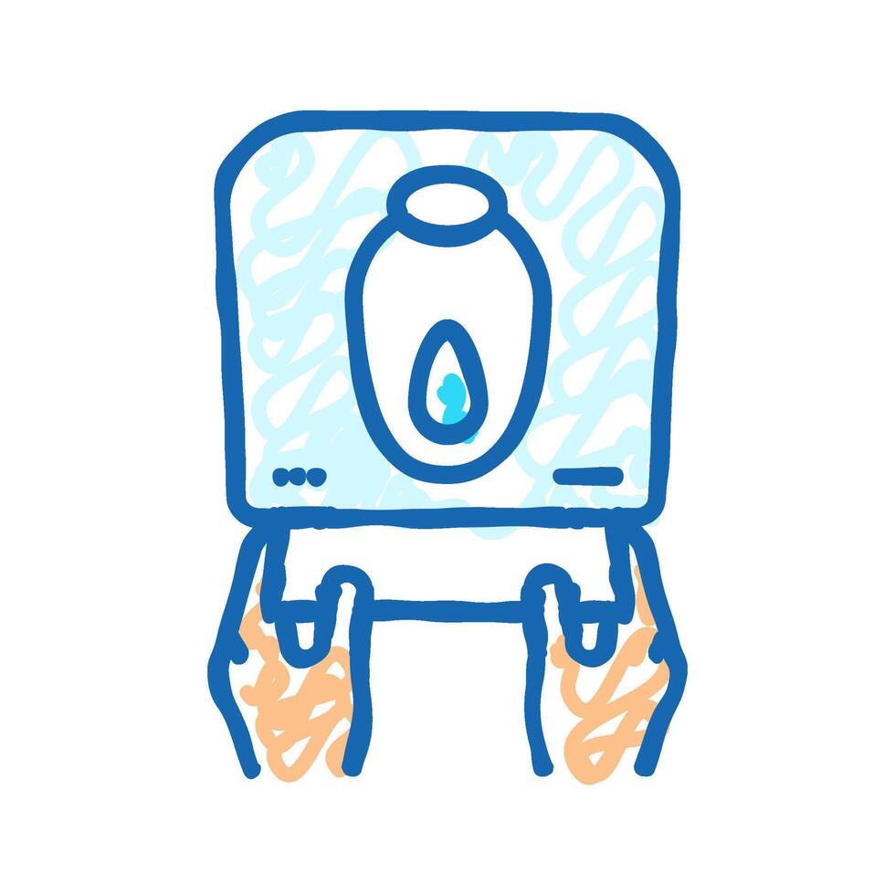 paper cut towel hand icon doodle illustration vector