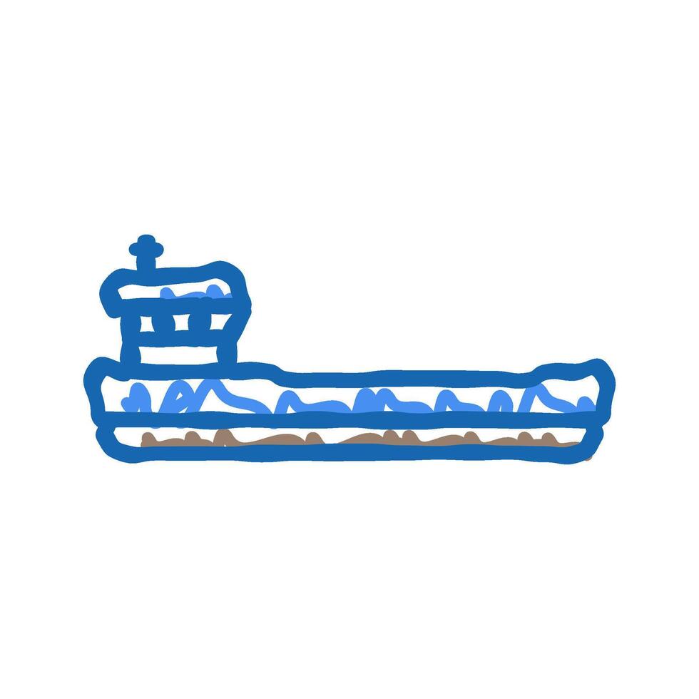 pilot boat ship icon doodle illustration vector