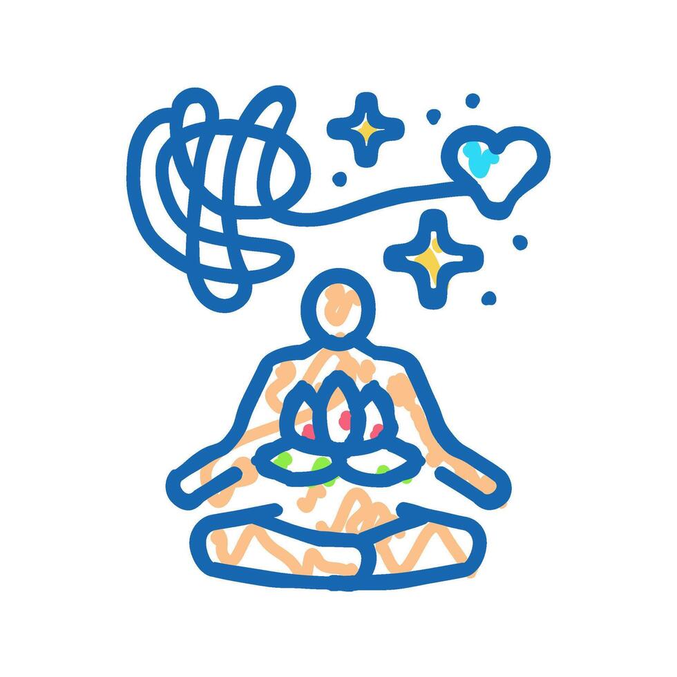 stress relief mental health icon doodle illustration vector