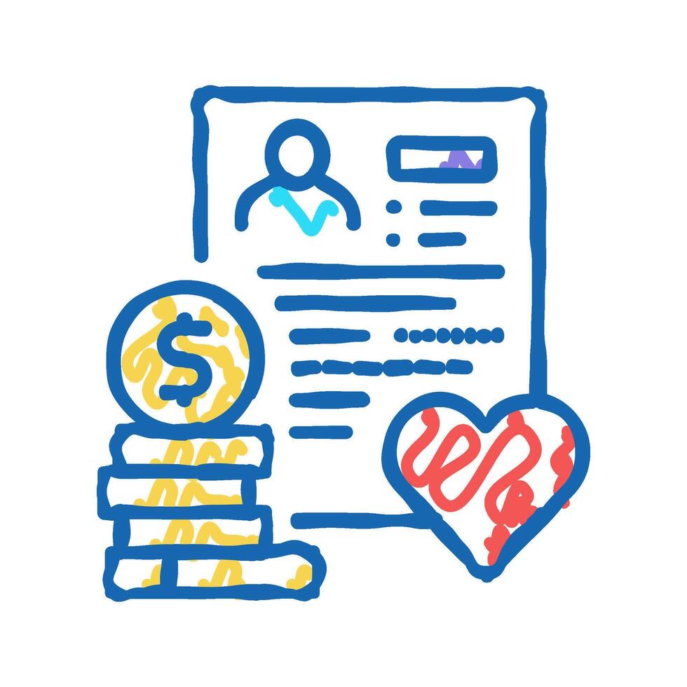 adoption cost icon doodle illustration vector