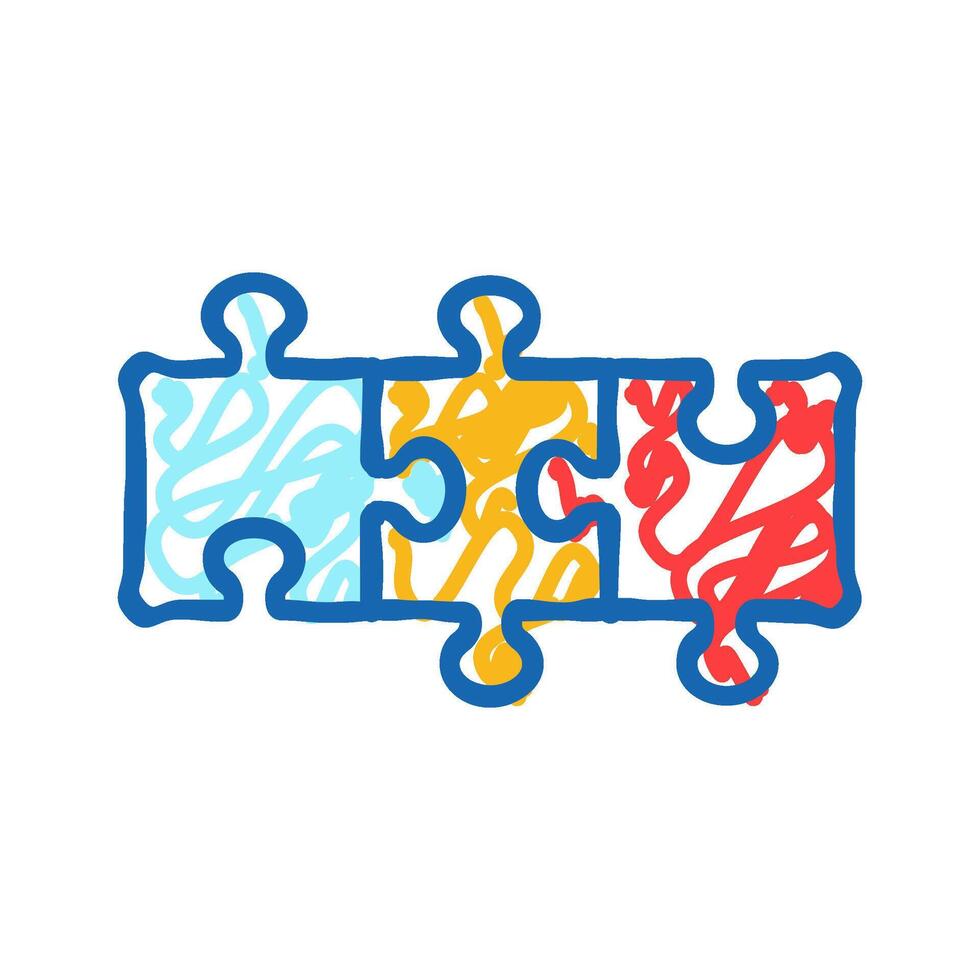 puzzle business solution icon doodle illustration vector