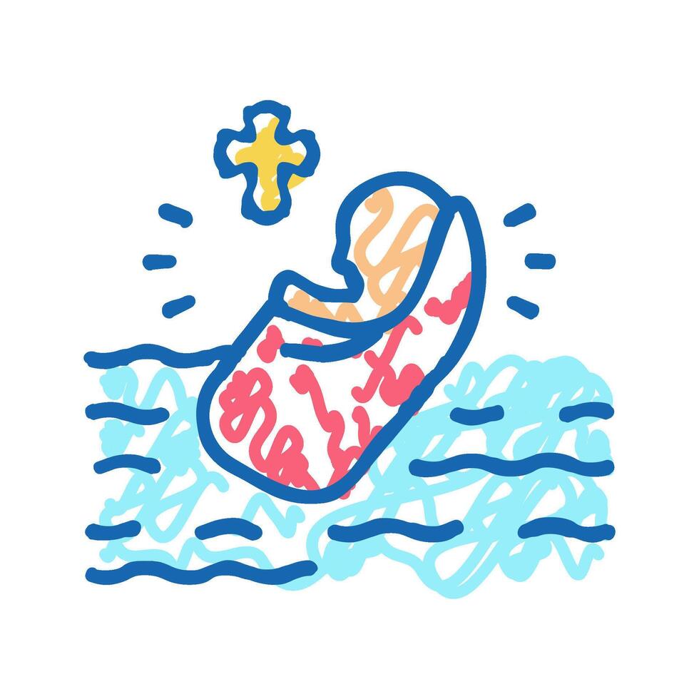 baptism christianity icon doodle illustration vector
