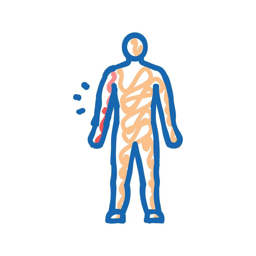 arm pain body ache icon doodle illustration vector