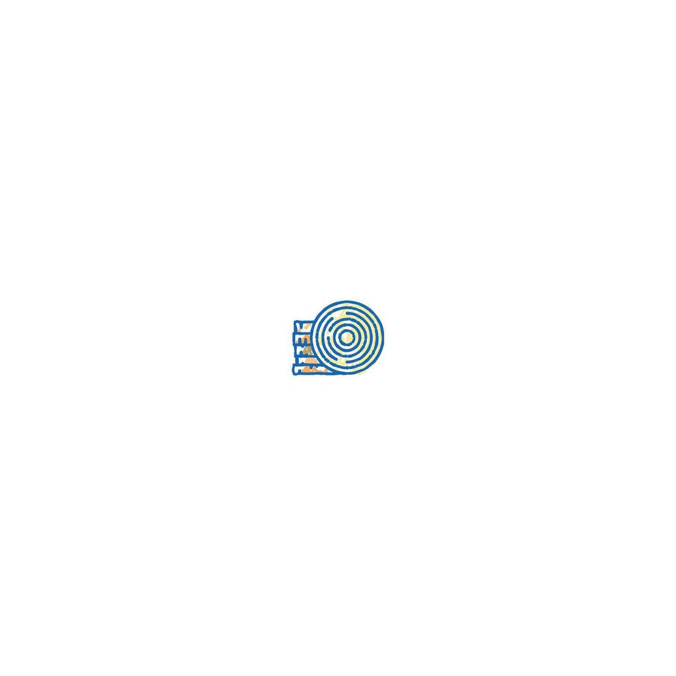 round wood icon doodle illustration vector