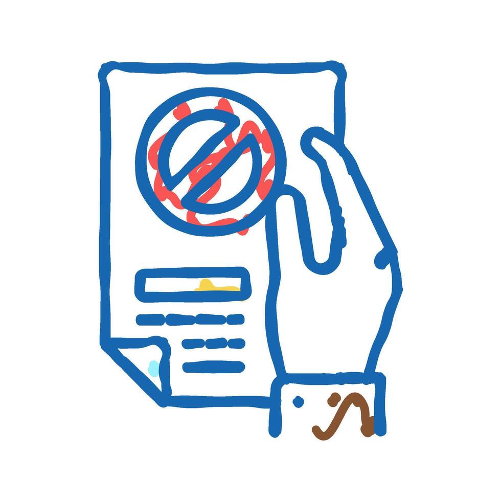 denial of entry refugee icon doodle illustration vector