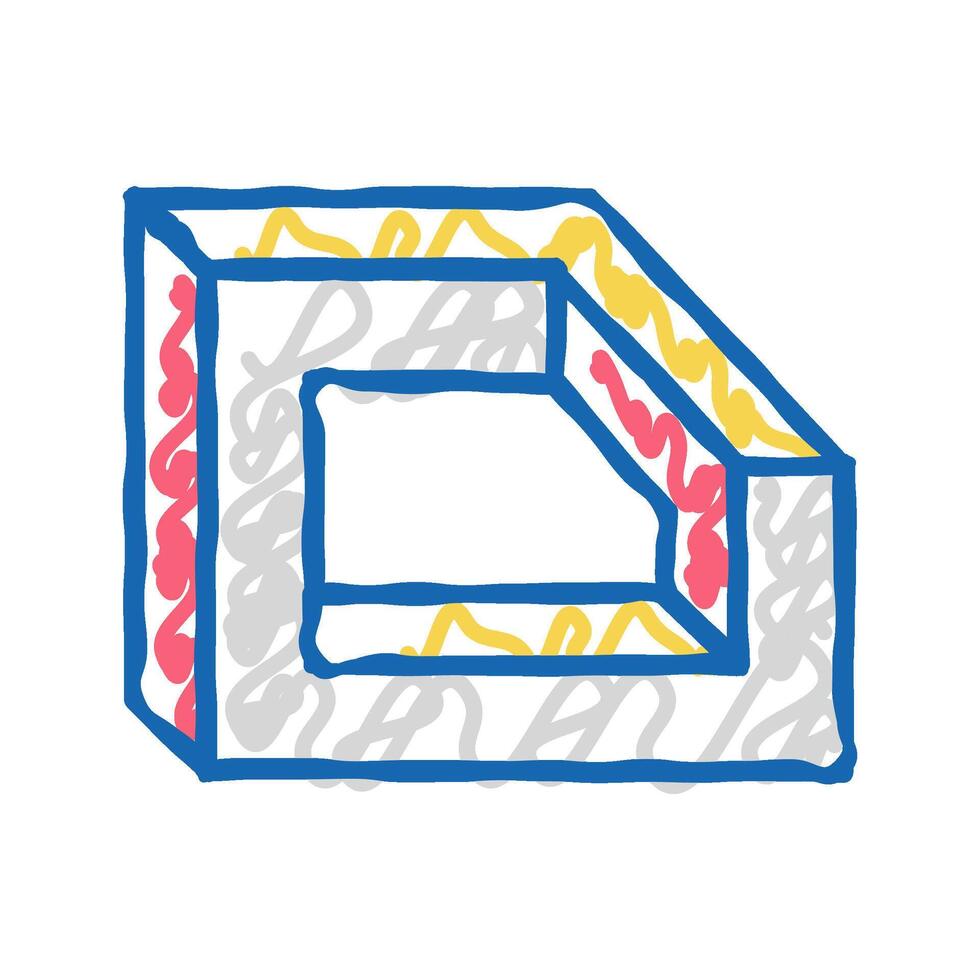 perspective impossible geometric shape icon doodle illustration vector