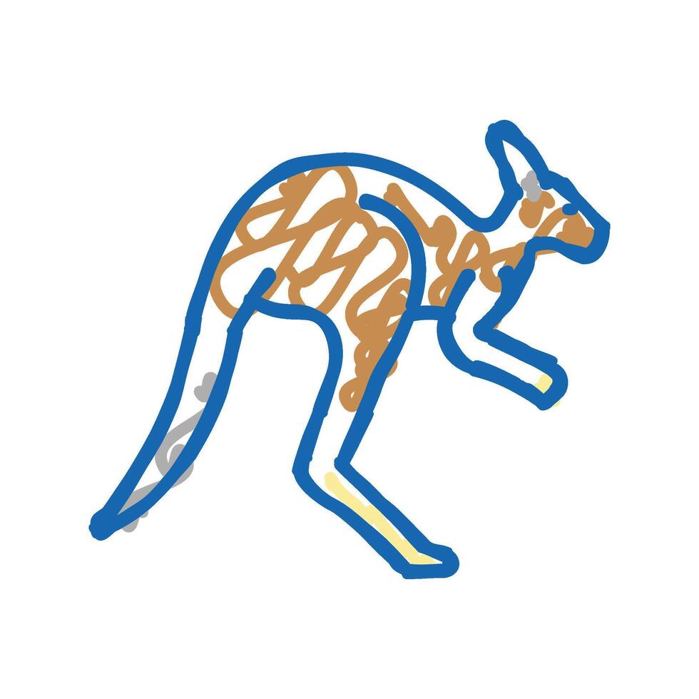 kangaroo animal in zoo icon doodle illustration vector