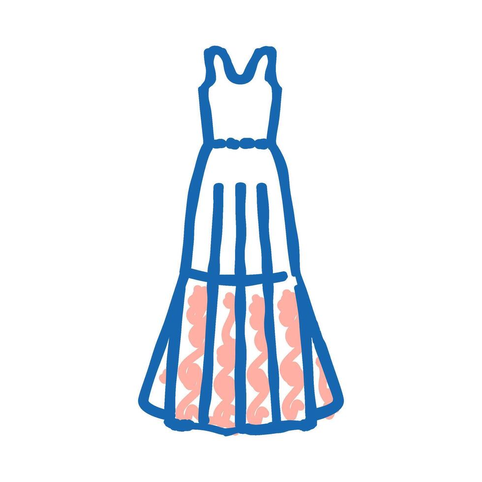 a line wedding dress icon doodle illustration vector