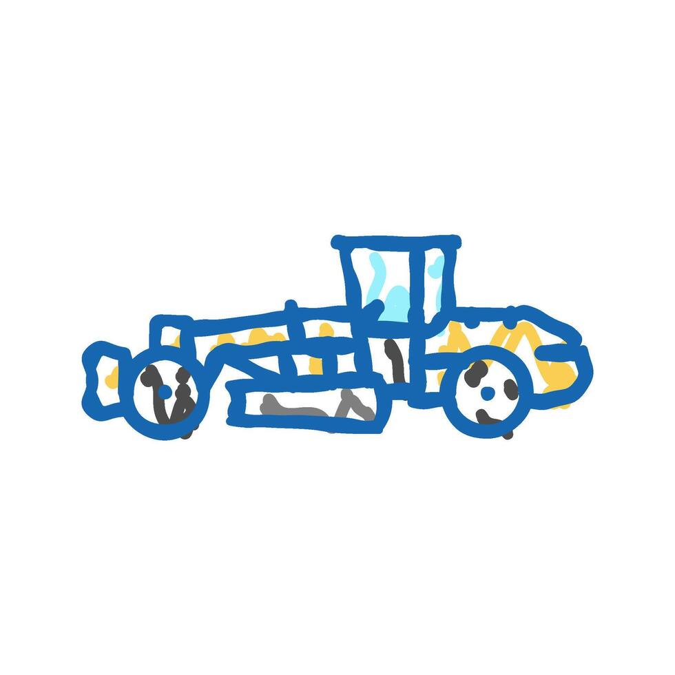 grader machine construction vehicle icon doodle illustration vector