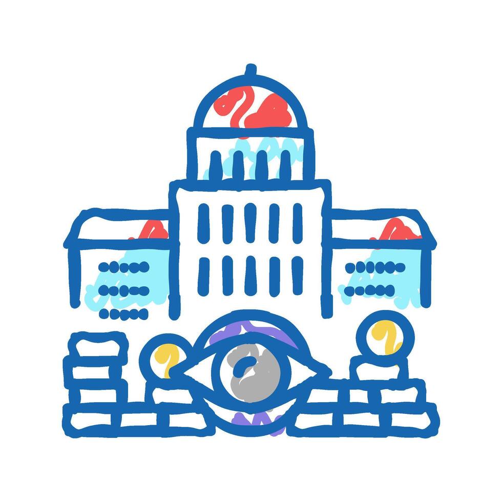 Government accountability and transparency and corruption social problem icon doodle illustration vector