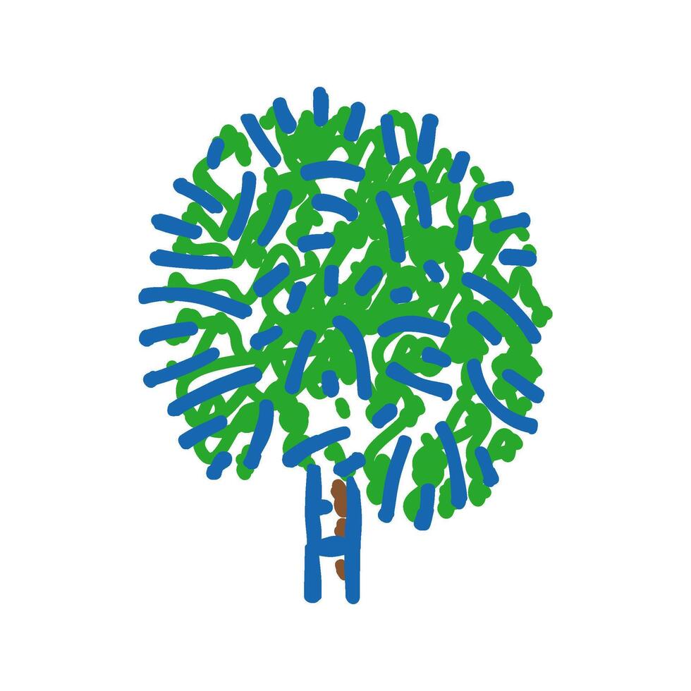 cabbage palm tree icon doodle illustration vector