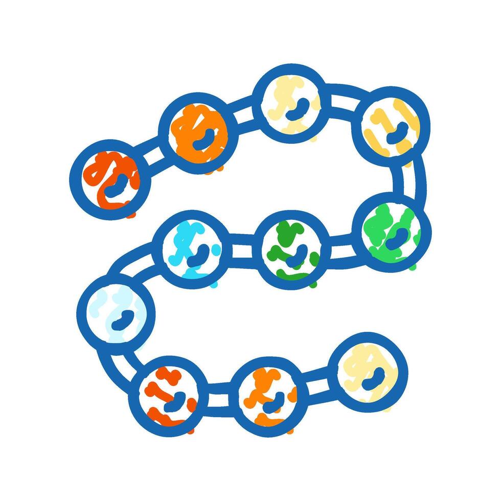 protein synthesis biochemistry icon doodle illustration vector