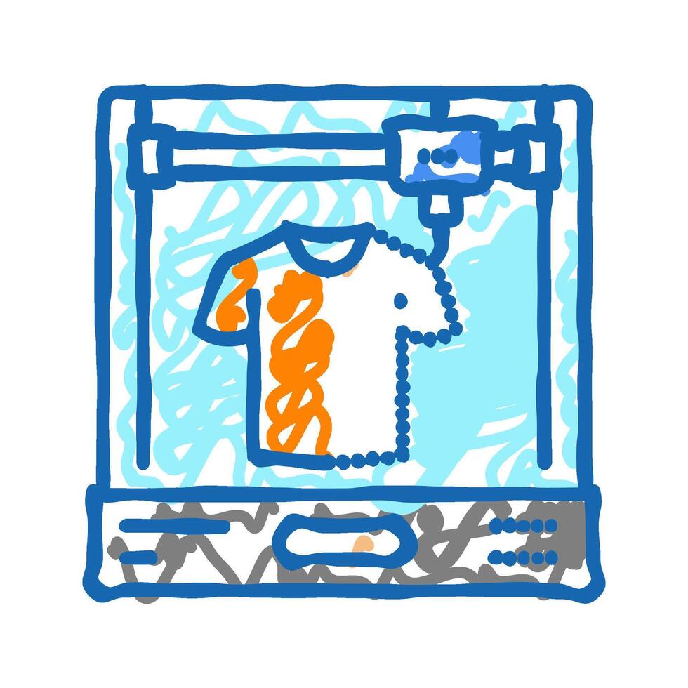 3d printed clothes future technology icon doodle illustration vector