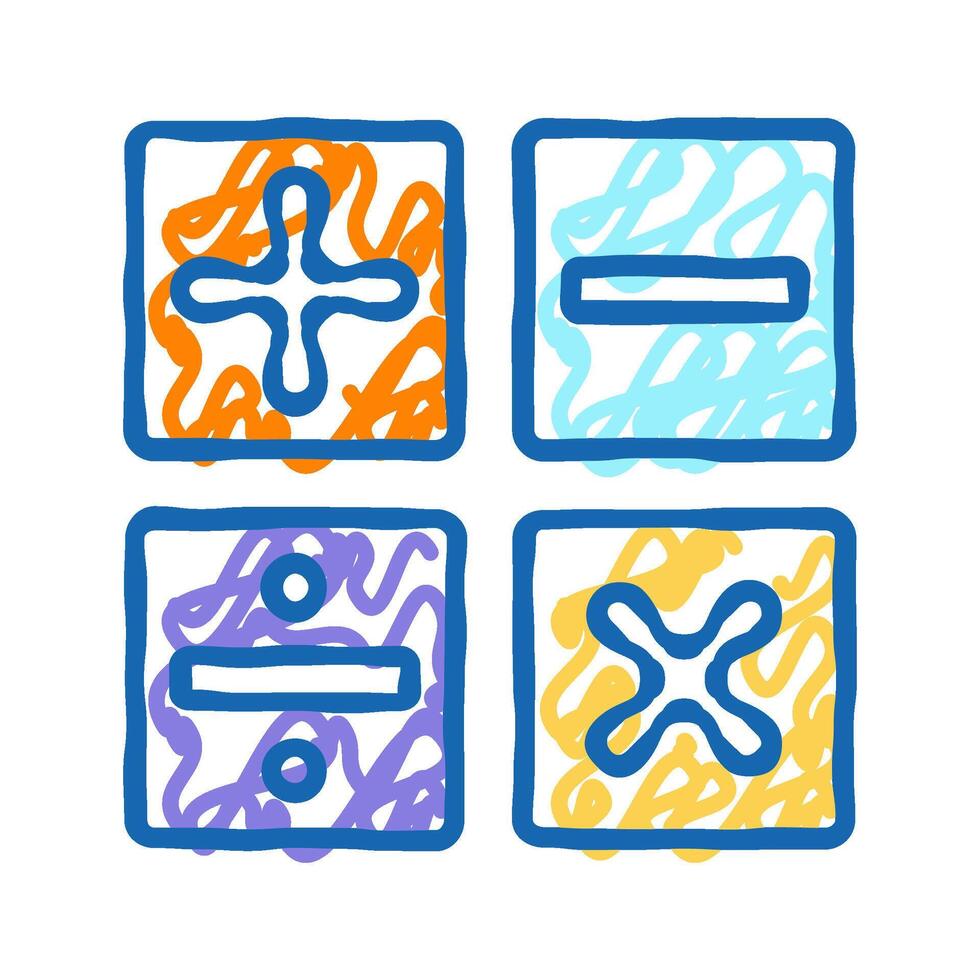 math science education icon doodle illustration vector