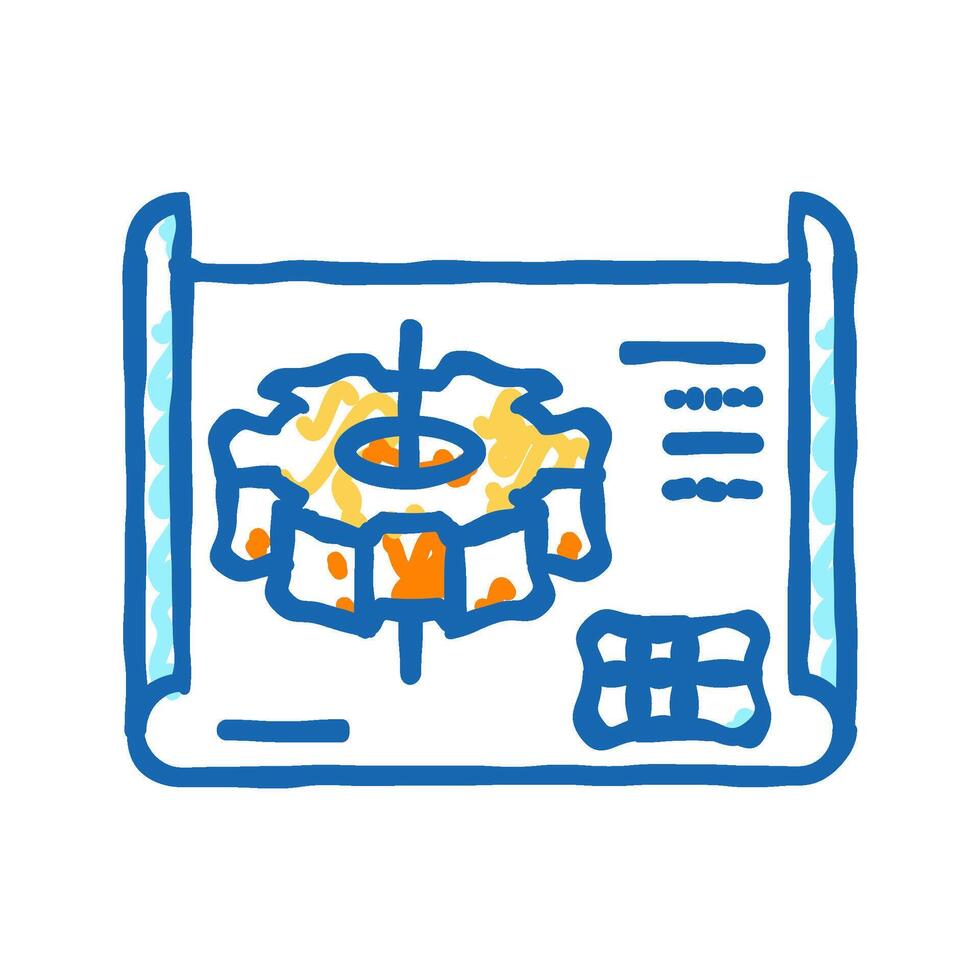 engineering drawing manufacturing engineer icon doodle illustration vector
