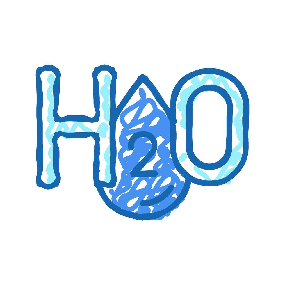h2o water icon doodle illustration vector