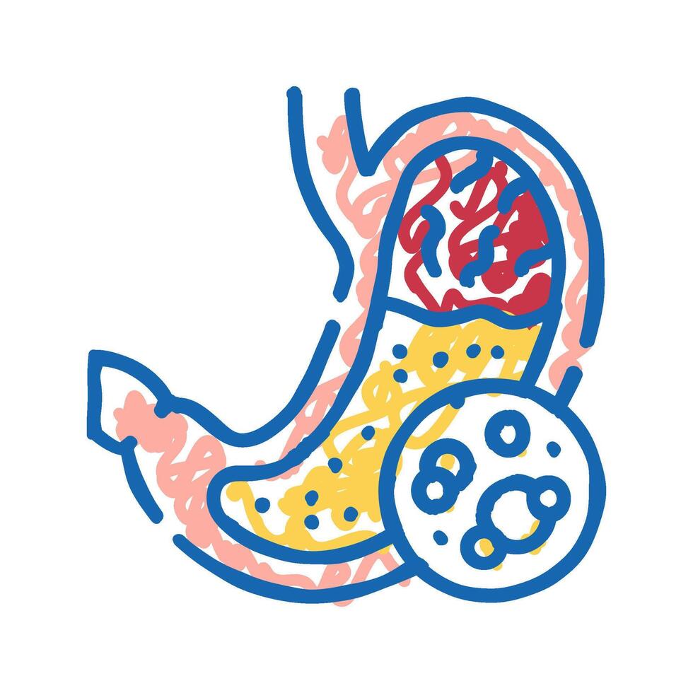 digestive enzymes gastroenterologist icon doodle illustration vector