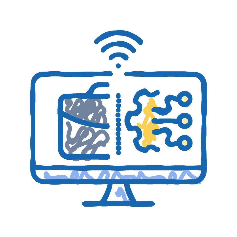 digital transformation modern business icon doodle illustration vector