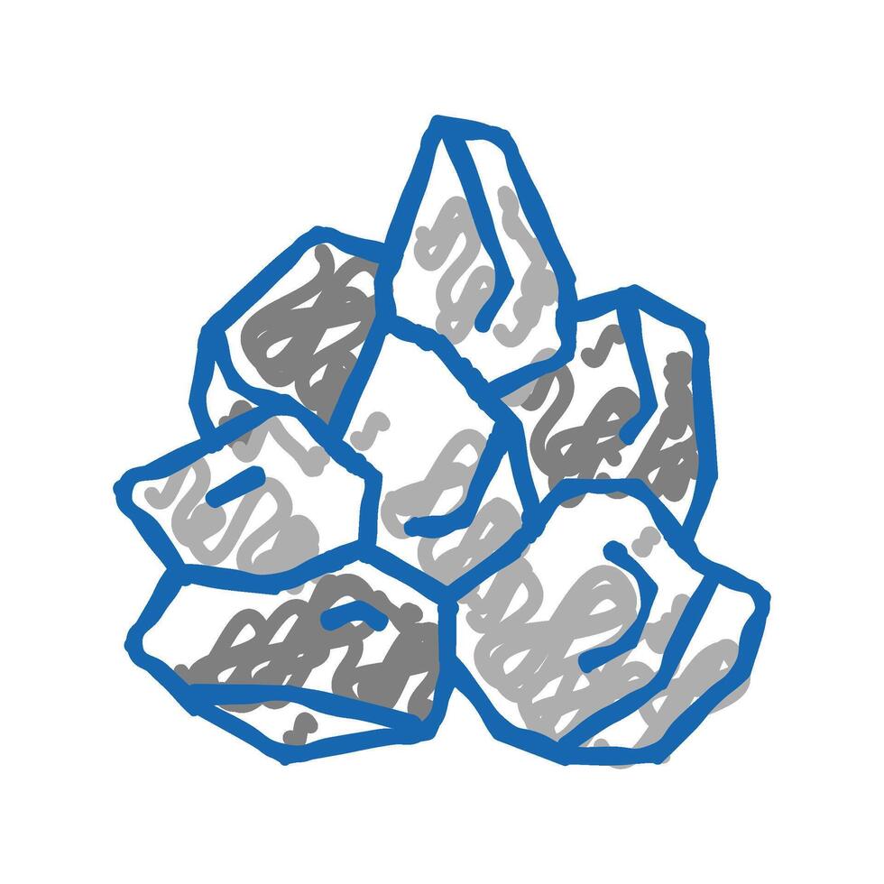 mined stone icon doodle illustration vector