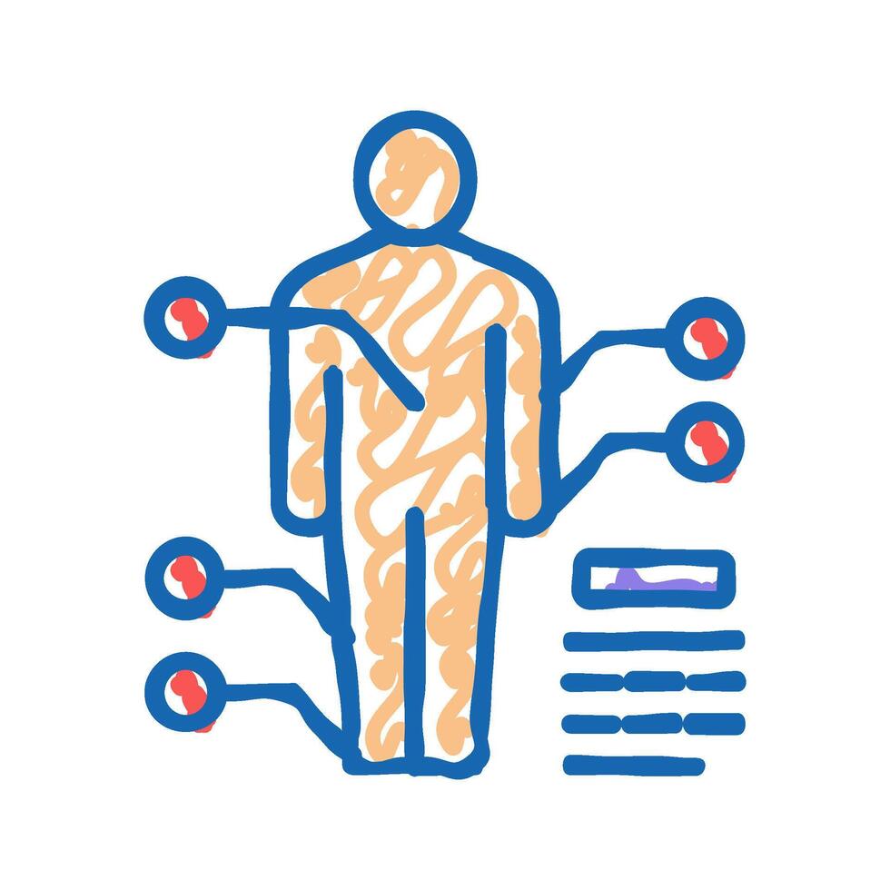 points on human bosy of gout disease icon doodle illustration vector